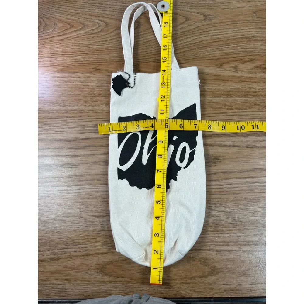 Canvas‎ Wine Bottle Bag Ohio State Map Graphic Tote